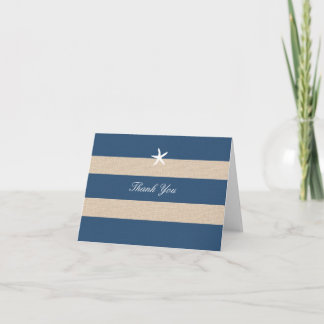 Tarjeta de agradecimiento a Vintage Ocean Stripes