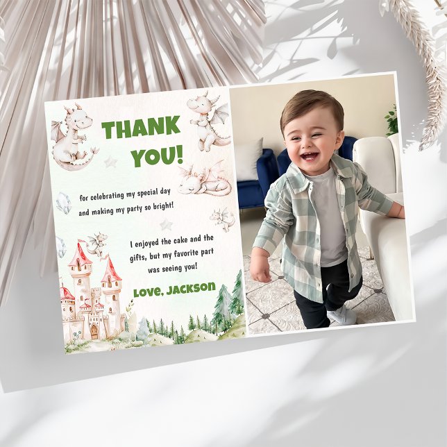 Tarjeta de agradecimiento a Watercolor Cute Dragon (Subido por el creador)