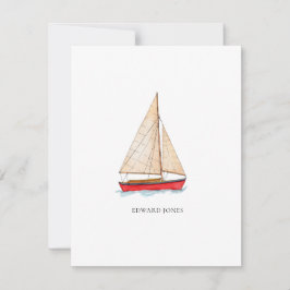 Tarjeta de agradecimiento a Watercolor Sailboat