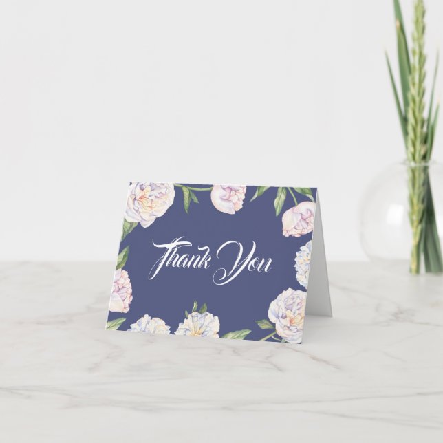 Tarjeta de agradecimiento a White Peony Floral Spr (Anverso)