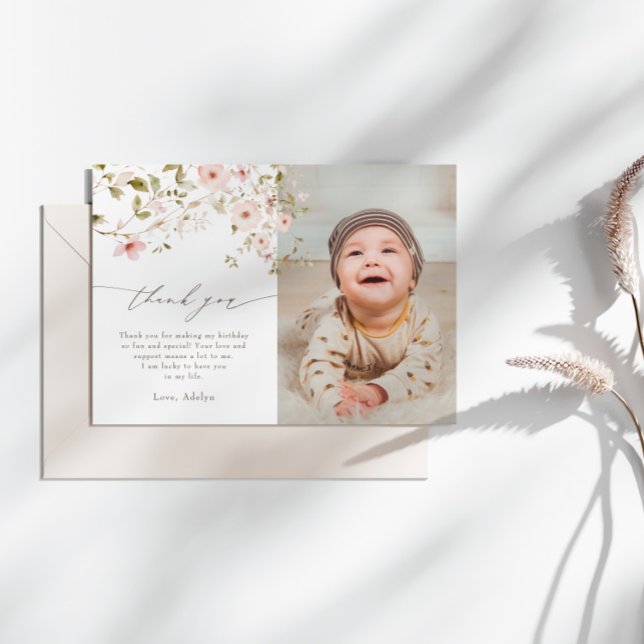 Tarjeta de agradecimiento a Wild Rosa First Birthd (Subido por el creador)