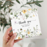 Tarjeta de agradecimiento a Wildflower Bee Bridal<br><div class="desc">Este diseño presenta un delicado ramo de flores silvestres pintadas,  una abeja y vegetación adorables y una encantadora combinación de fuentes modernas y rústicas. Vea toda la colección para ver más elementos coincidentes. Vea nuestro vídeo sobre "Cómo editar en Zazzle" en YouTube.com/CreativeUnionDesign</div>