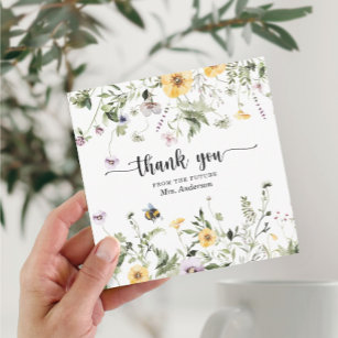 Tarjeta de agradecimiento a Wildflower Bee Bridal 