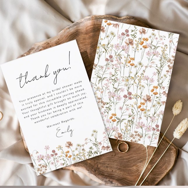Tarjeta de agradecimiento a Wildflower Boho Bridal (Subido por el creador)