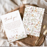 Tarjeta de agradecimiento a Wildflower Boho Bridal<br><div class="desc">Exprese su gratitud con nuestra tarjeta Terracotta Wildflower Bridal Shower Esta hermosa tarjeta de diseño captura la esencia del encanto de la naturaleza, con flores silvestres vibrantes en un cálido telón de fondo de terracota. Las delicadas flores silvestres simbolizan la belleza y la singularidad de cada momento compartido durante la...</div>