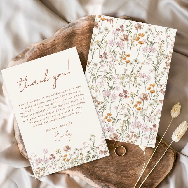 Tarjeta de agradecimiento a Wildflower Boho Bridal (Subido por el creador)