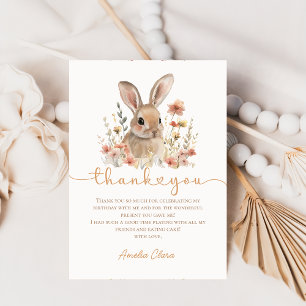 Tarjeta de agradecimiento a Wildflower Bunny Chica