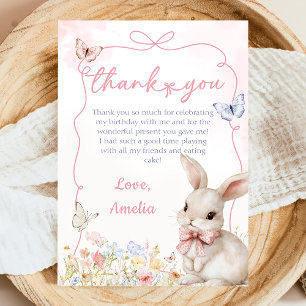 Tarjeta de agradecimiento a Wildflower Bunny Chica