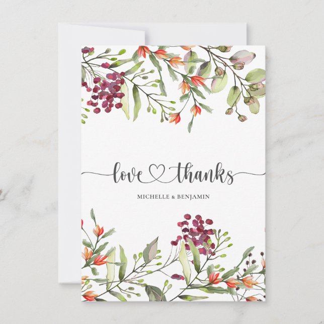 Tarjeta de agradecimiento a Wildflower Meadow Boda (Anverso)