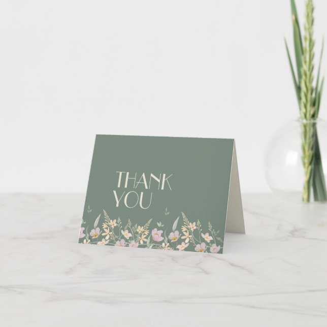 Tarjeta de agradecimiento a Wildflower Sage Deco (Anverso)