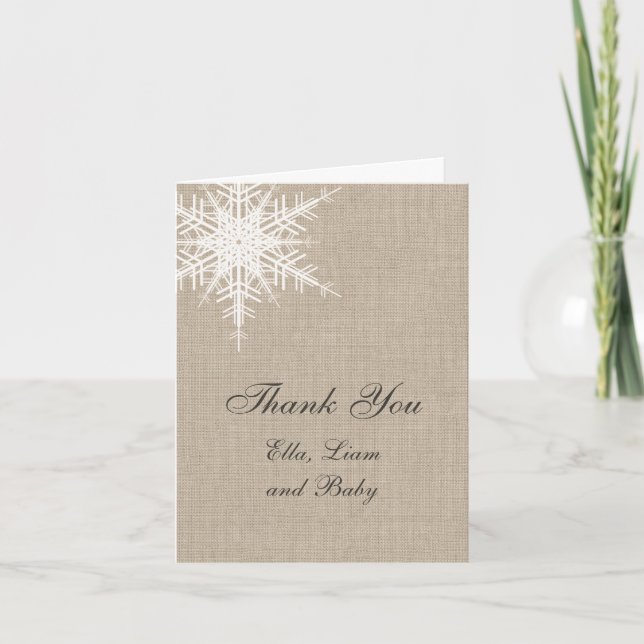 Tarjeta de agradecimiento a Winter Burlap (Anverso)