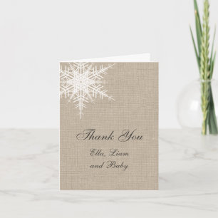 Tarjeta de agradecimiento a Winter Burlap