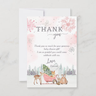 Tarjeta de agradecimiento a Winter Woodland Baby S