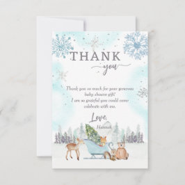 Tarjeta de agradecimiento a Winter Woodland Baby S