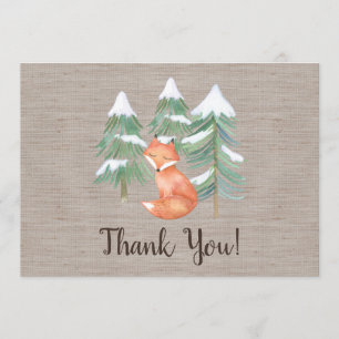 Tarjeta de agradecimiento a Winter Woodland Fox