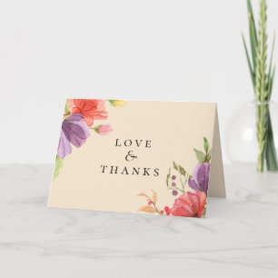 Tarjeta de agradecimiento a Wispy Floral Boda