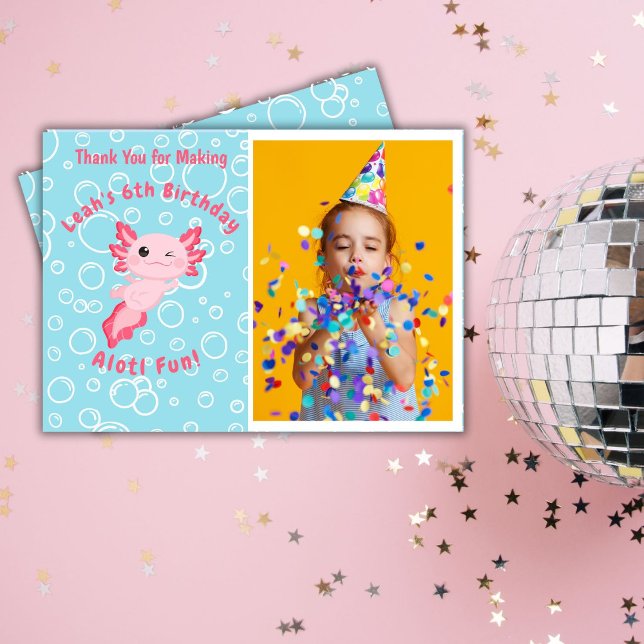 Tarjeta De Agradecimiento Aaxolotl rosado bajo el mar Cumpleaños (Subido por el creador)