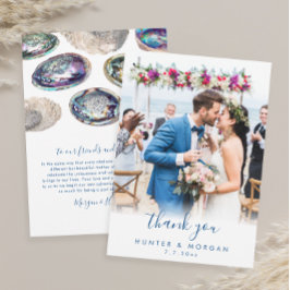 Tarjeta De Agradecimiento Abalone Shell Watercolor Beach Wedding Flat
