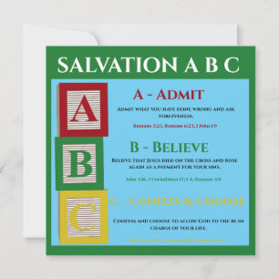 Tarjeta De Agradecimiento Abc de salvación