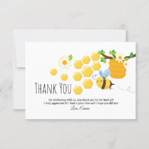 Tarjeta De Agradecimiento abeja, abeja miel, peine de miel, abeja de burbuja