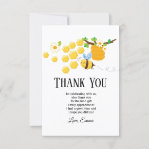 Tarjeta De Agradecimiento abeja, abeja miel, peine de miel, abeja de burbuja