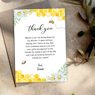 Tarjeta De Agradecimiento Abeja de Miel Floral Gracias