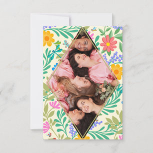 Tarjeta De Agradecimiento Abeja de miel, galimatías, mariposa, libélula y fl