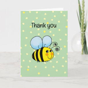 tarjeta de agradecimiento (abeja feliz)