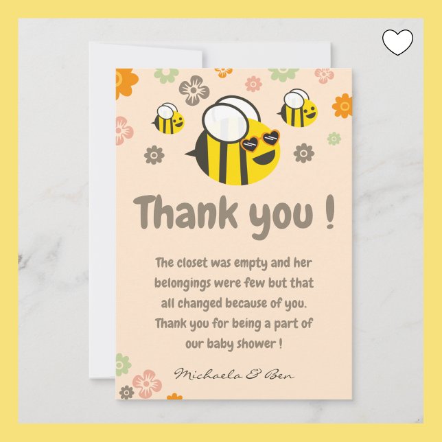 Tarjeta De Agradecimiento Abeja gracias a las cartas Dulce como puede ser ma (Subido por el creador)