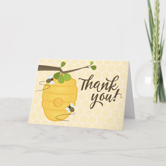 Tarjeta De Agradecimiento Abeja moderna Gracias (Anverso)