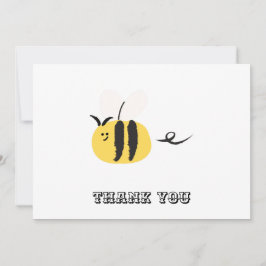 Tarjeta De Agradecimiento Abeja voladora, lindo doodle
