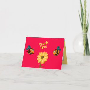 Tarjeta De Agradecimiento Abeja y flor