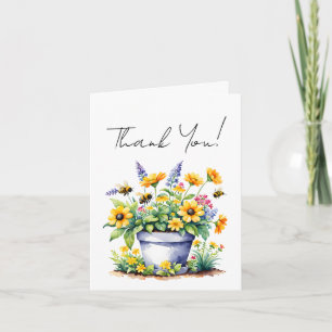 Tarjeta De Agradecimiento Abejas y flores de una cuchara simple gracias