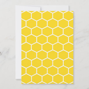 Tarjeta De Agradecimiento Abejorro Panal Geométrico Amarillo Líneas Blancas
