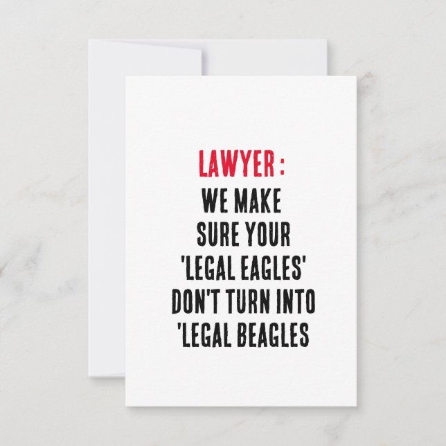 Tarjeta De Agradecimiento Abogado Nos aseguramos de que sus 'águilas legales (Anverso)