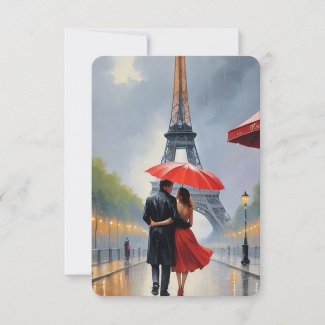 Tarjeta De Agradecimiento Abraza el romance de París (Anverso)