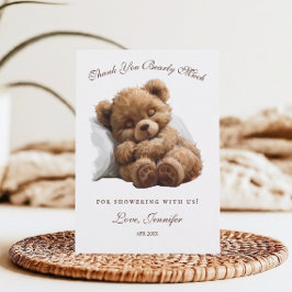 Tarjeta De Agradecimiento Abrazo de Oso Rústico de Caramelo Dulce Gracias