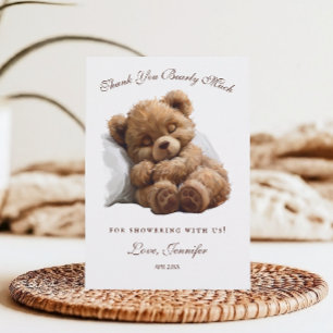 Tarjeta De Agradecimiento Abrazo de Oso Rústico de Caramelo Dulce Gracias