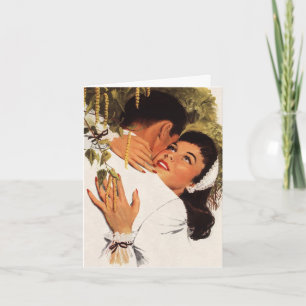 Tarjeta De Agradecimiento Abrazo de propuesta vintage, gracias por la boda
