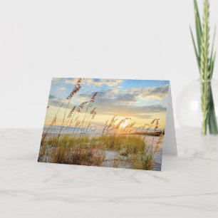 Tarjeta De Agradecimiento Abrigos blancos de 5 x 7 cartas en la playa