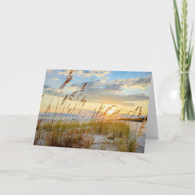 Tarjeta De Agradecimiento Abrigos blancos de 5 x 7 cartas en la playa (Anverso)