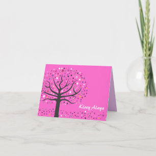Tarjeta De Agradecimiento Abstacto Árbol de la Vida Bat Mitzvah Gracias Tarj
