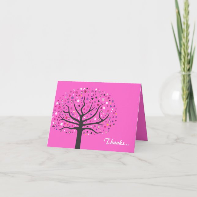 Tarjeta De Agradecimiento Abstacto Árbol de vida Nomenclatura de Bebés Tarje (Anverso)