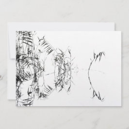 Tarjeta De Agradecimiento Abstract Black and White Reeds Water Reflections