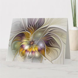 Tarjeta De Agradecimiento Abstract Colorful Fantasy Flower Modern Fractal