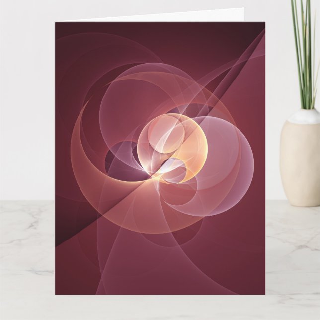Tarjeta De Agradecimiento Abstract Elegant Modern Wine Red Fractal Art (Anverso)