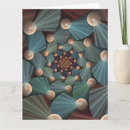 Tarjeta De Agradecimiento Abstract Fractal Art With Depth Brown Slate Blue