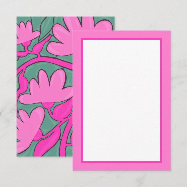 Tarjeta De Agradecimiento Abstract Tropical Motif Flat Card (Anverso / Reverso)