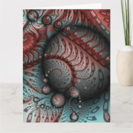 Tarjeta De Agradecimiento Abstract Vivid Fantasy Fractal Art Brown Blue