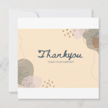 Tarjeta de agradecimiento abstracta beige – Hoja m